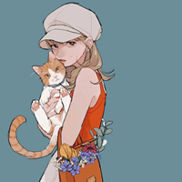 手绘好看抽烟美女头像 (14)