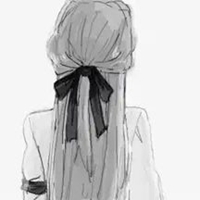 手绘黑白女生头像背影 手绘美女黑白气质图片头像 (3)