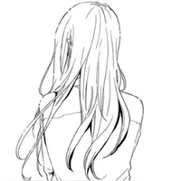 手绘黑白女生头像背影 手绘美女黑白气质图片头像 (17)