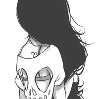 手绘黑白女生头像背影 手绘美女黑白气质图片头像 (19)