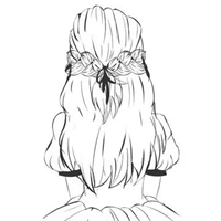 手绘黑白女生头像背影 手绘美女黑白气质图片头像 (21)